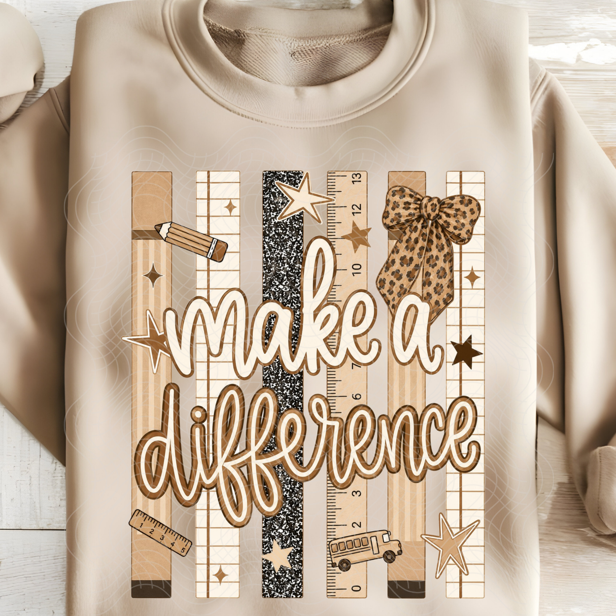 MAKE A DIFFERENCE, BROWN - DTF TRANSFER