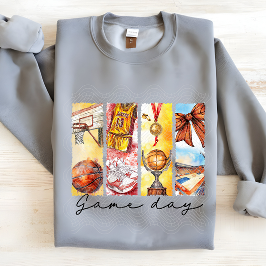 GAME TIME WATERCOLOR BASKETBALL - DTF TRANSFER