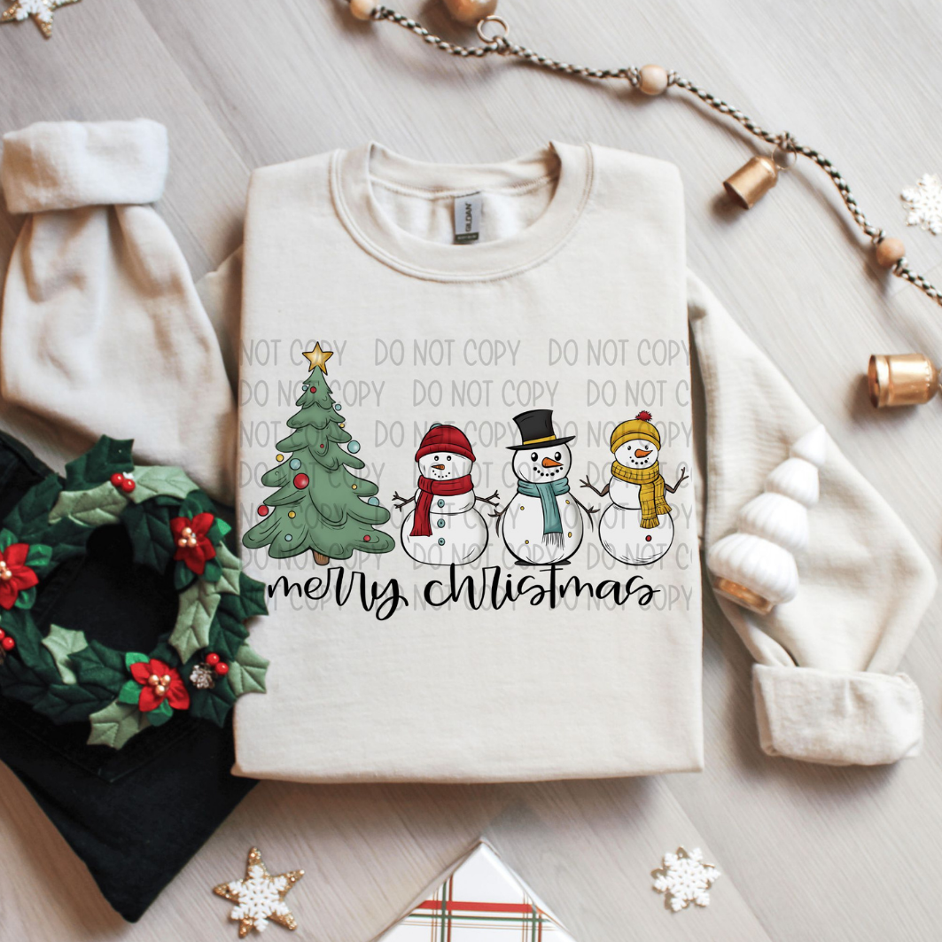 MERRY CHRISTMAS SNOWMAN - DTF TRANSFER
