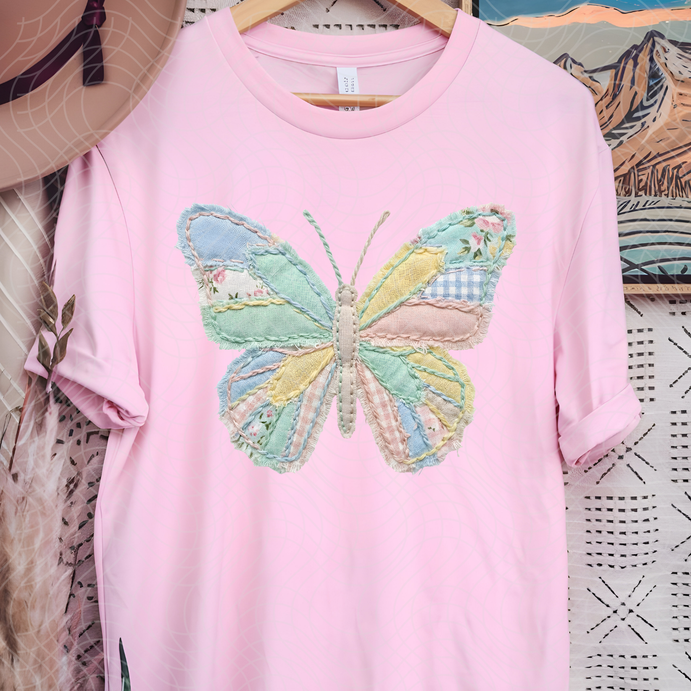 PATCHWORK BUTTERFLY - DTF TRANSFER