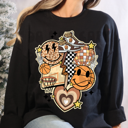 BASKETBALL COLLAGE BROWNS NO DISTRESS - DTF TRANSFER