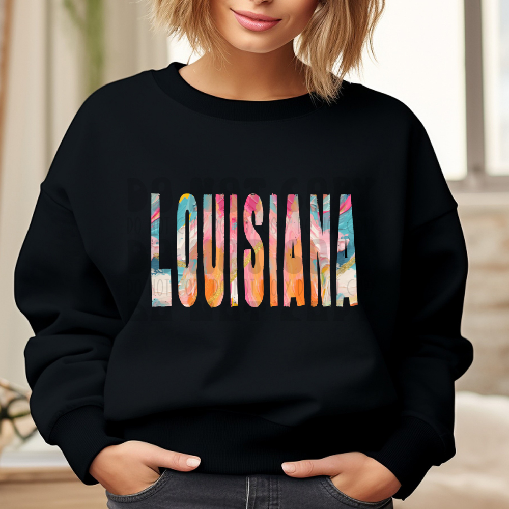 LOUISIANA BRUSHSTROKES - DTF TRANSFER