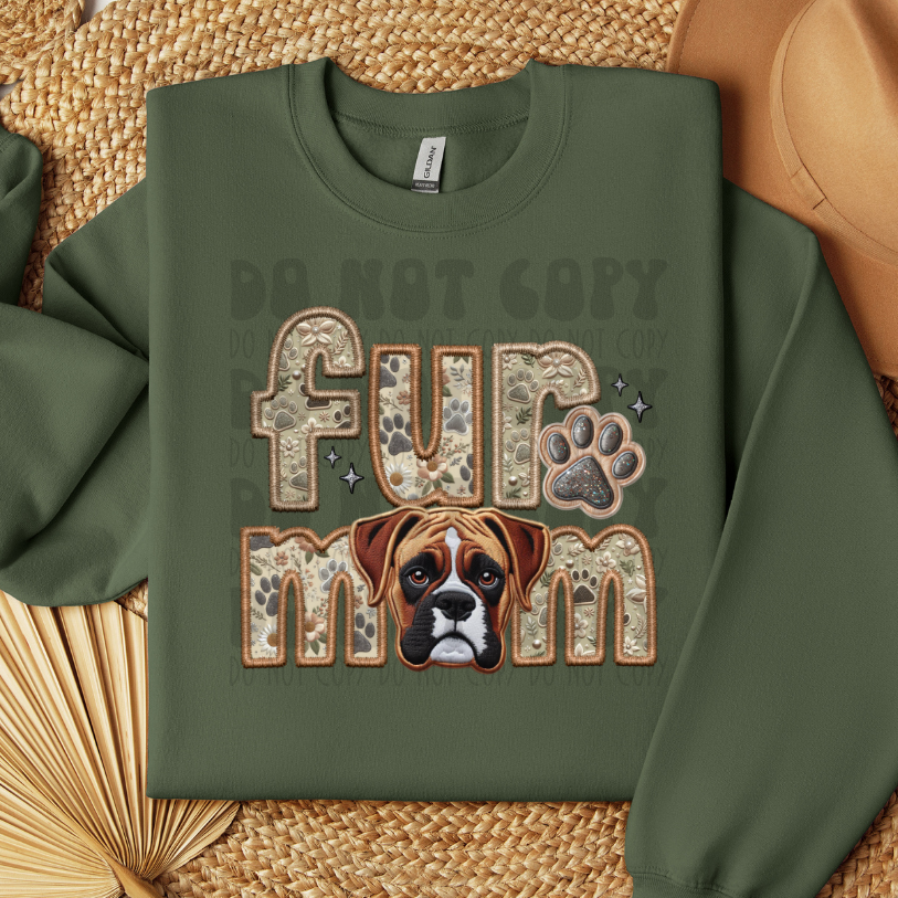 TAN BOXER - FAUX EMBROIDERY - DTF TRANSFER