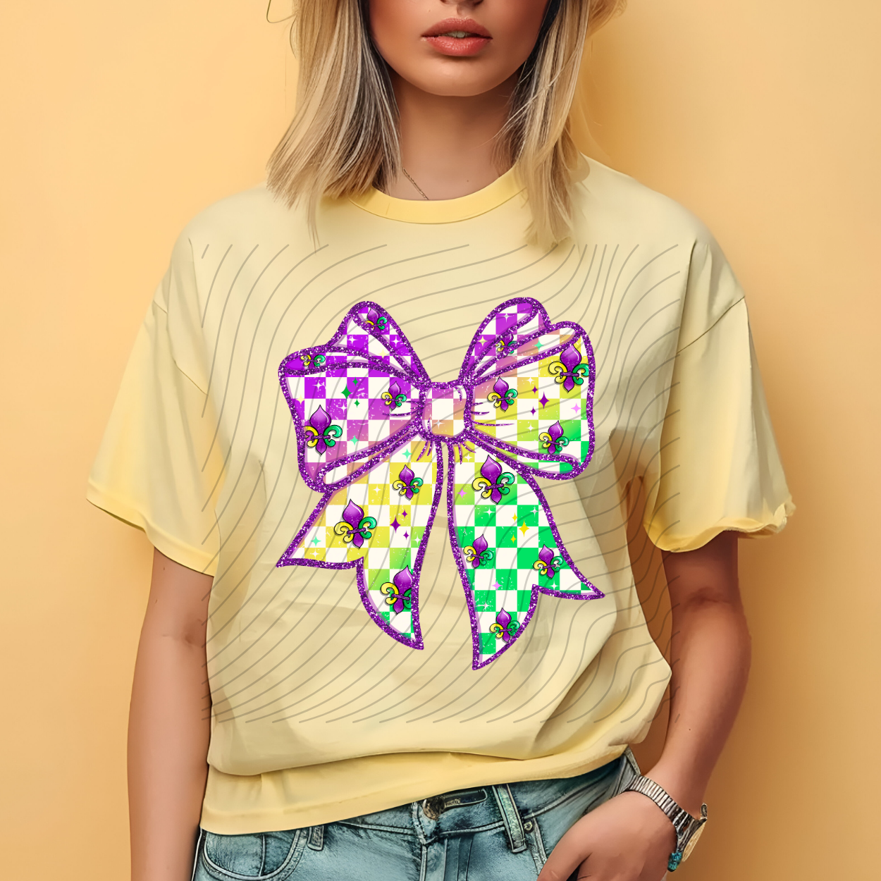 MARDI CHECKED BOW - DTF TRANSFER