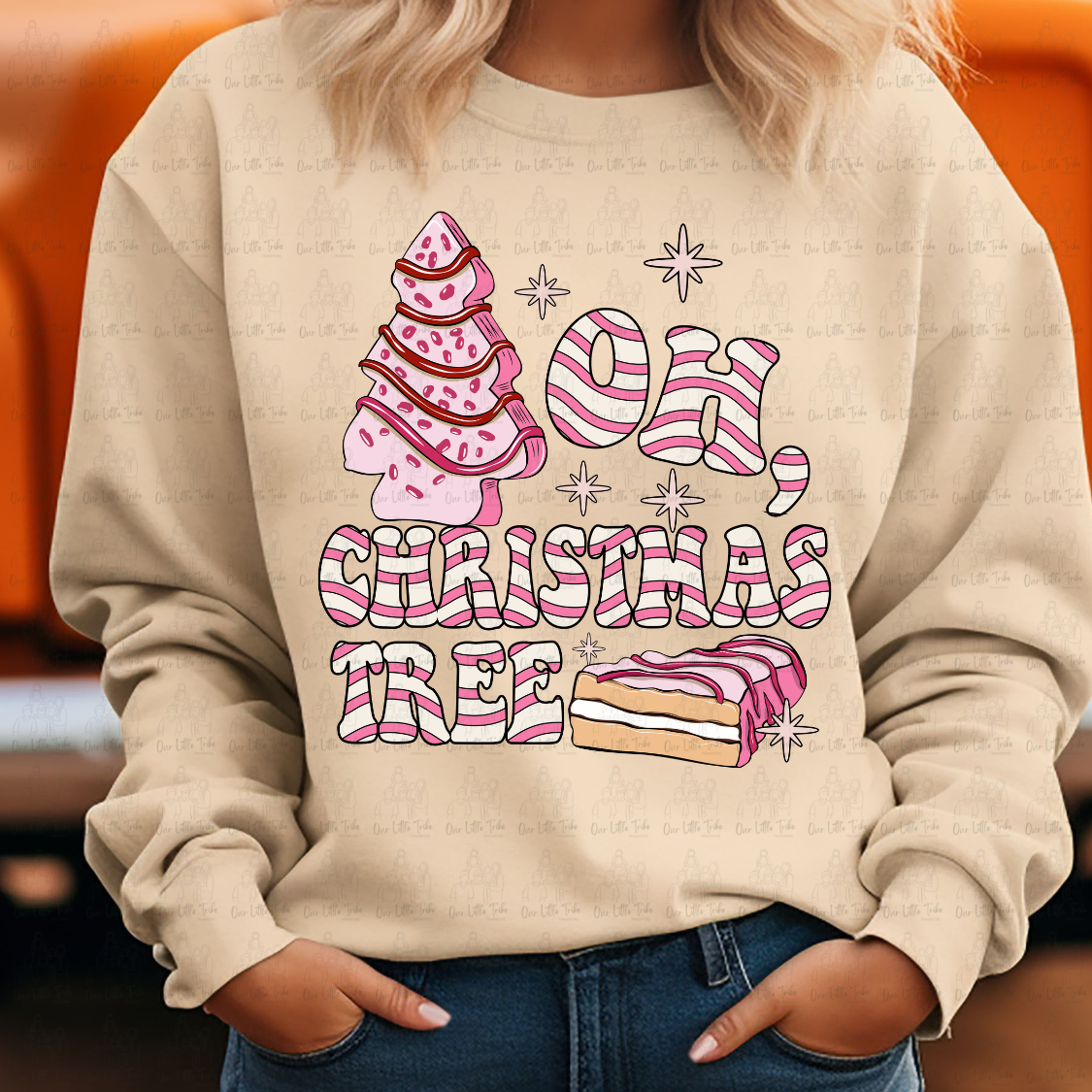 OH, CHRISTMAS TREE CAKE PINK - DTF TRANSFER