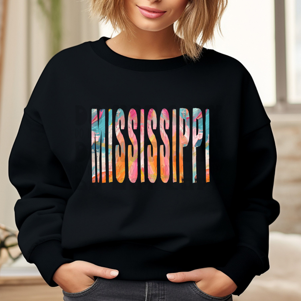 MISSISSIPPI BRUSHSTROKES - DTF TRANSFER