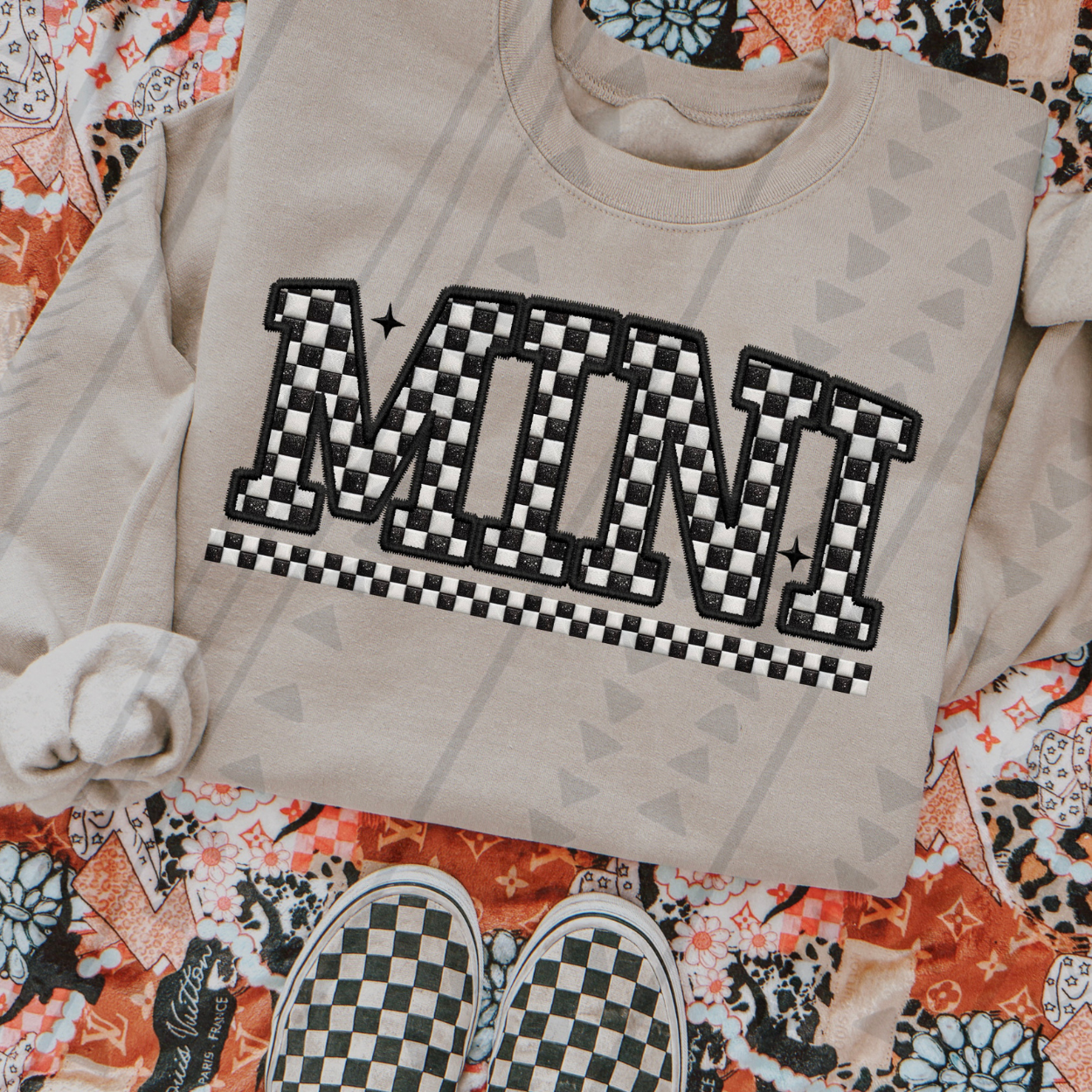 MINI CHECKERED FAUX EMBROIDERY - DTF TRANSFER