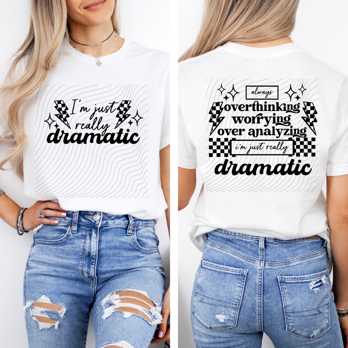 DRAMATIC BLK - FRONT AND BACK - DTF TRANSFER