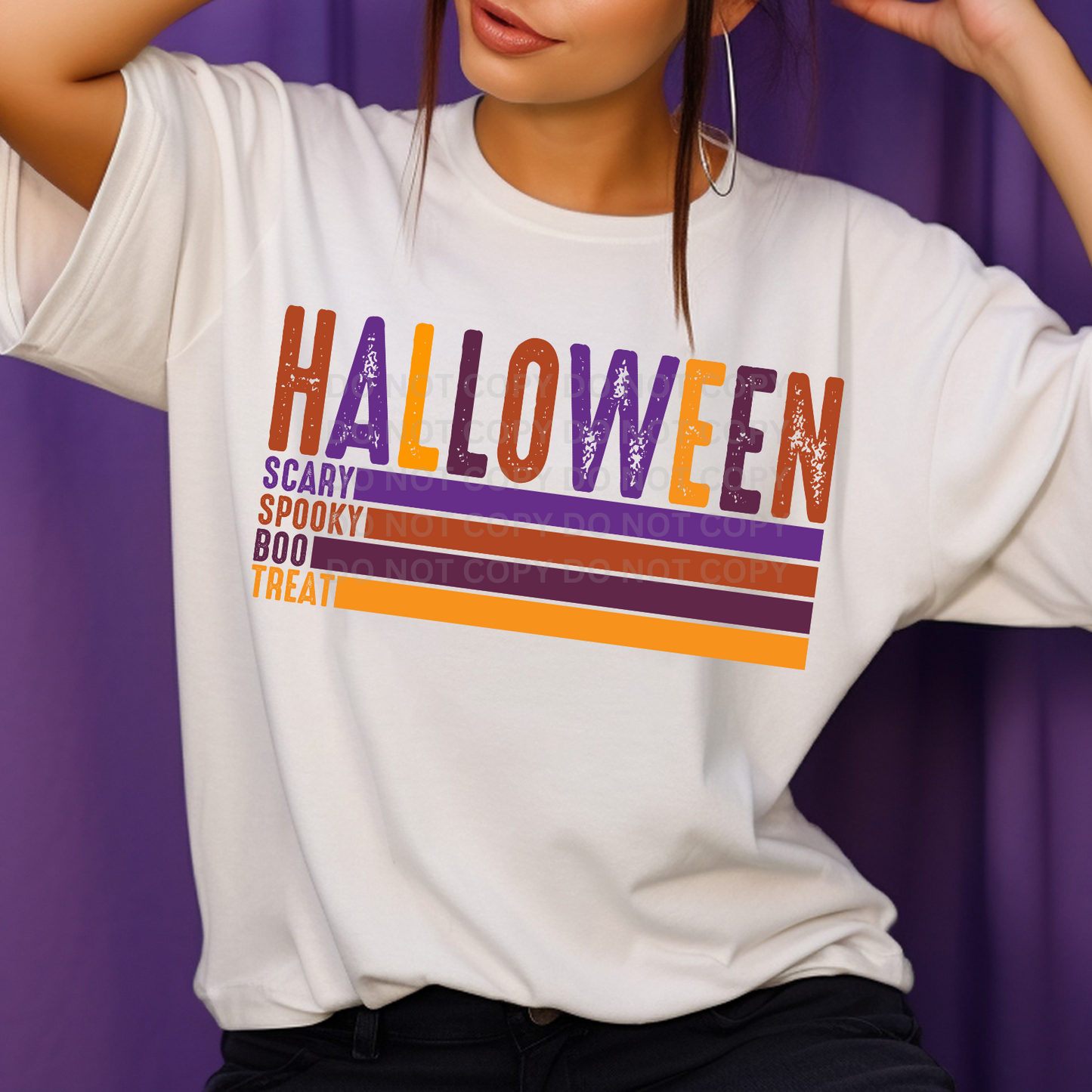 HALLOWEEN SCARY LIST NO DISTRESS - DTF TRANSFER