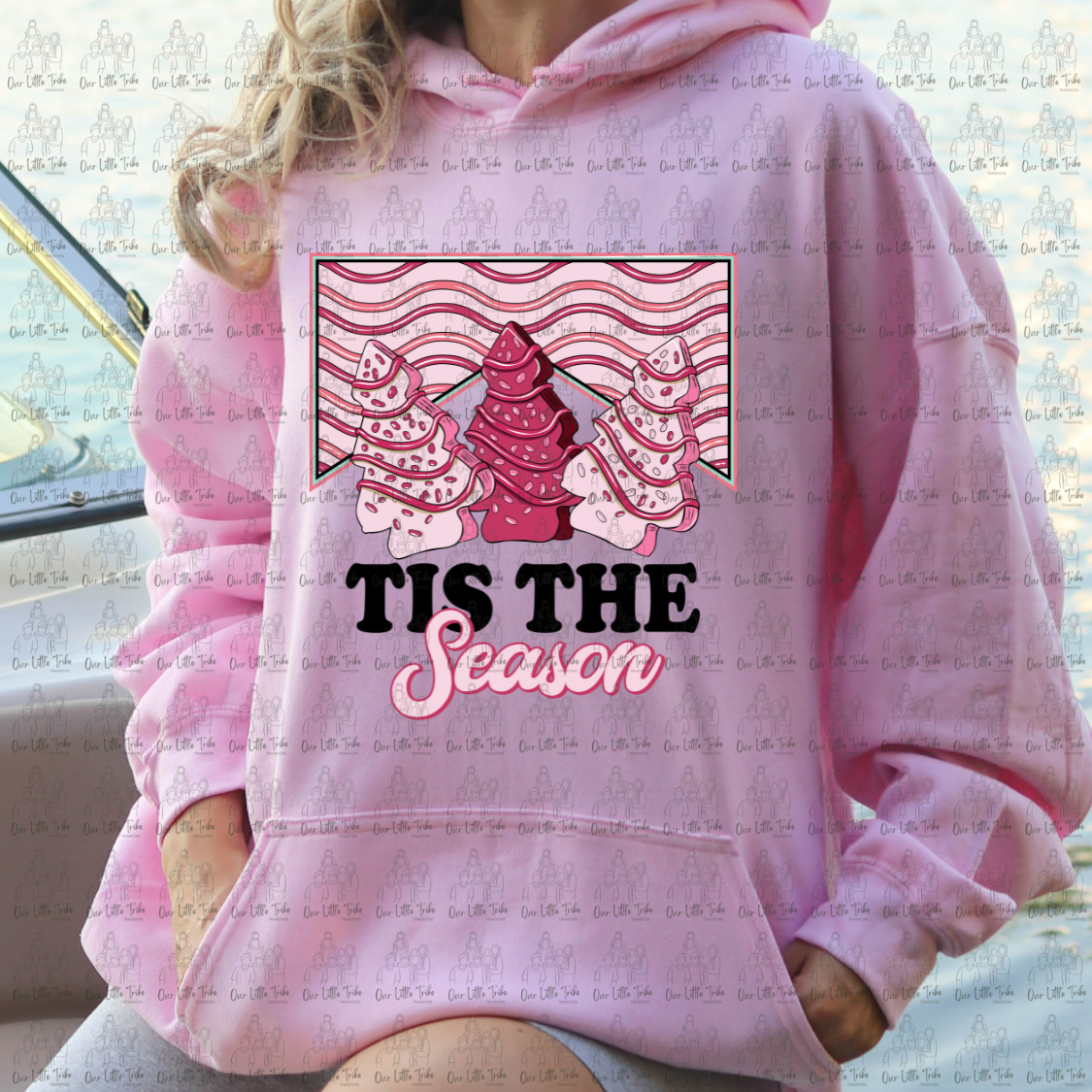 TIS THE SEASON TREE CAKE PINK - DTF TRANSFER