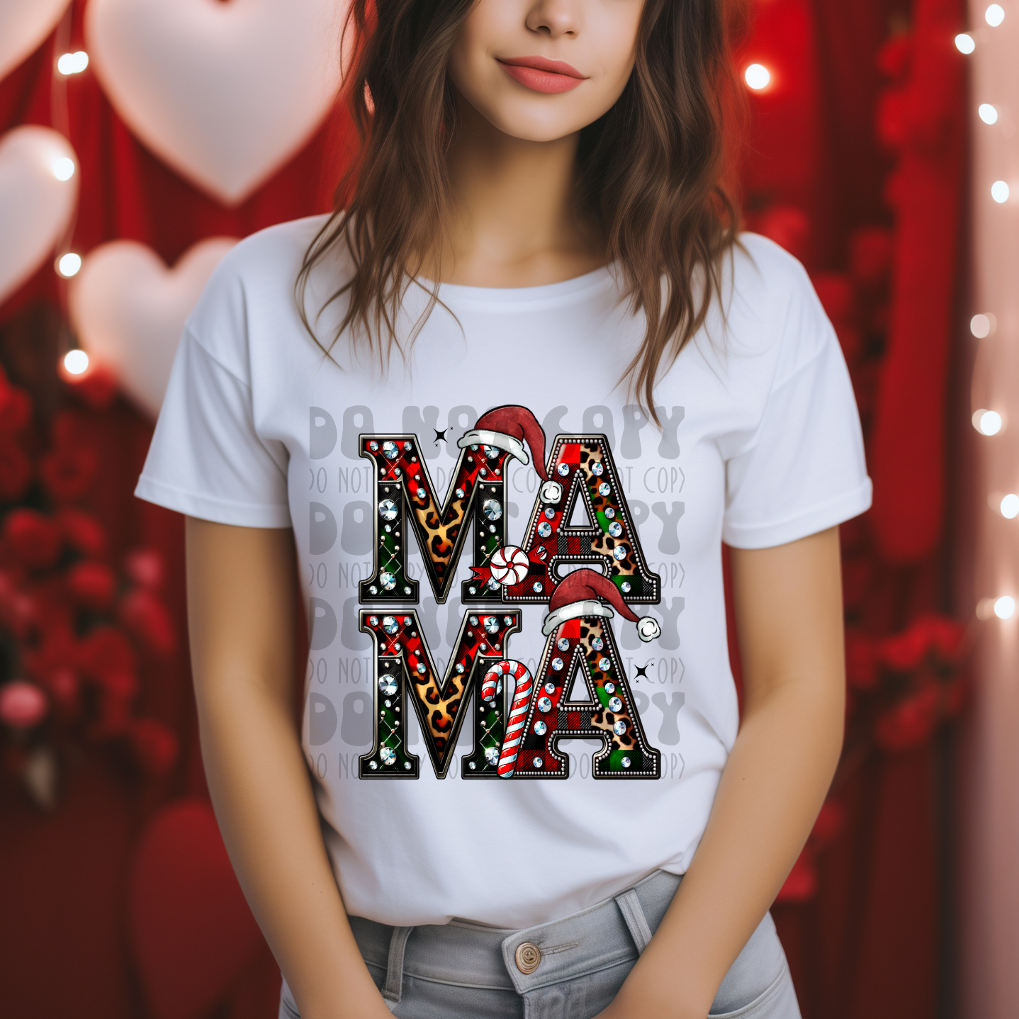 FAUX RHINESTONES STACKED MA MA - DTF TRANSFER