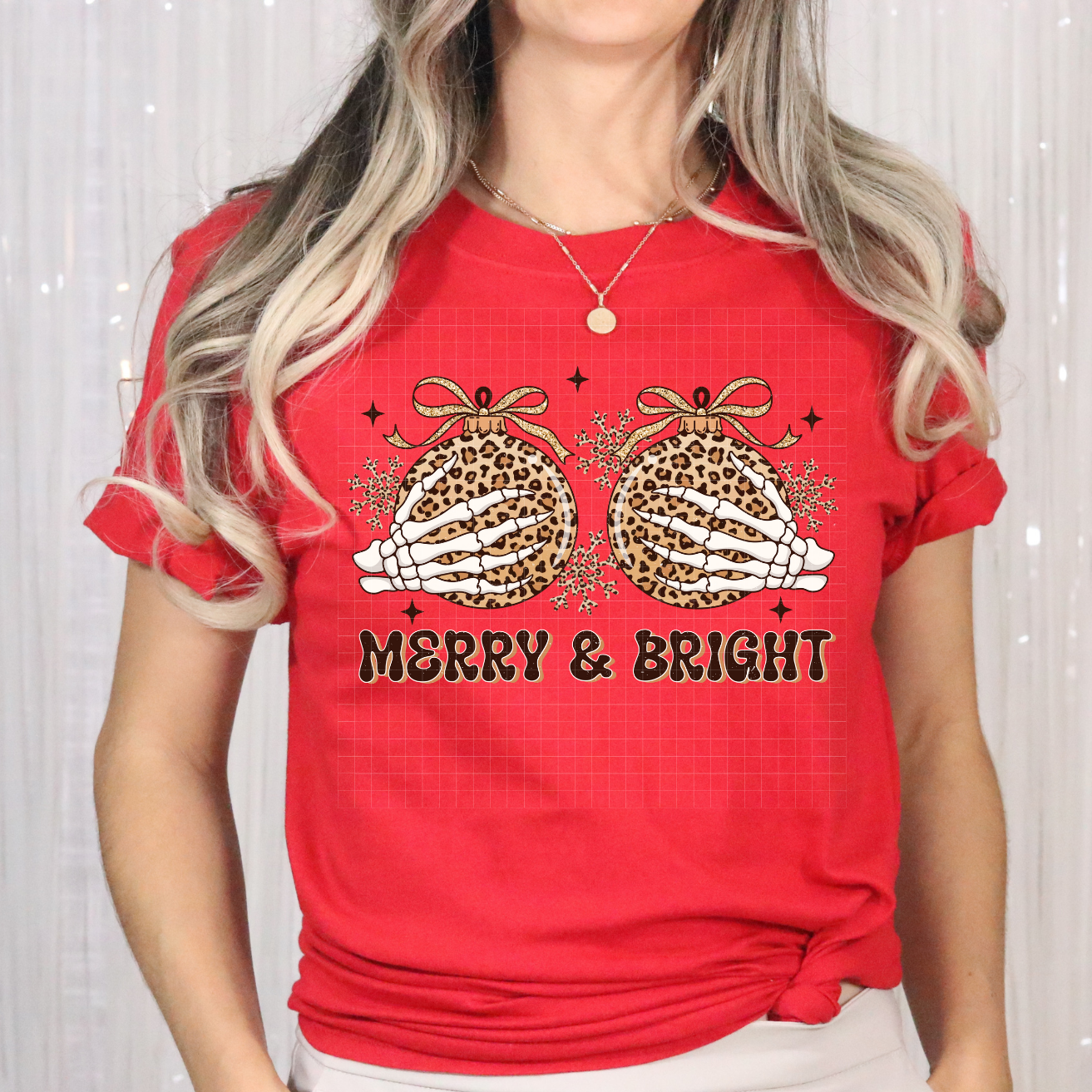 MERRY & BRIGHT LEOPARD BLUBS - DTF TRANSFER