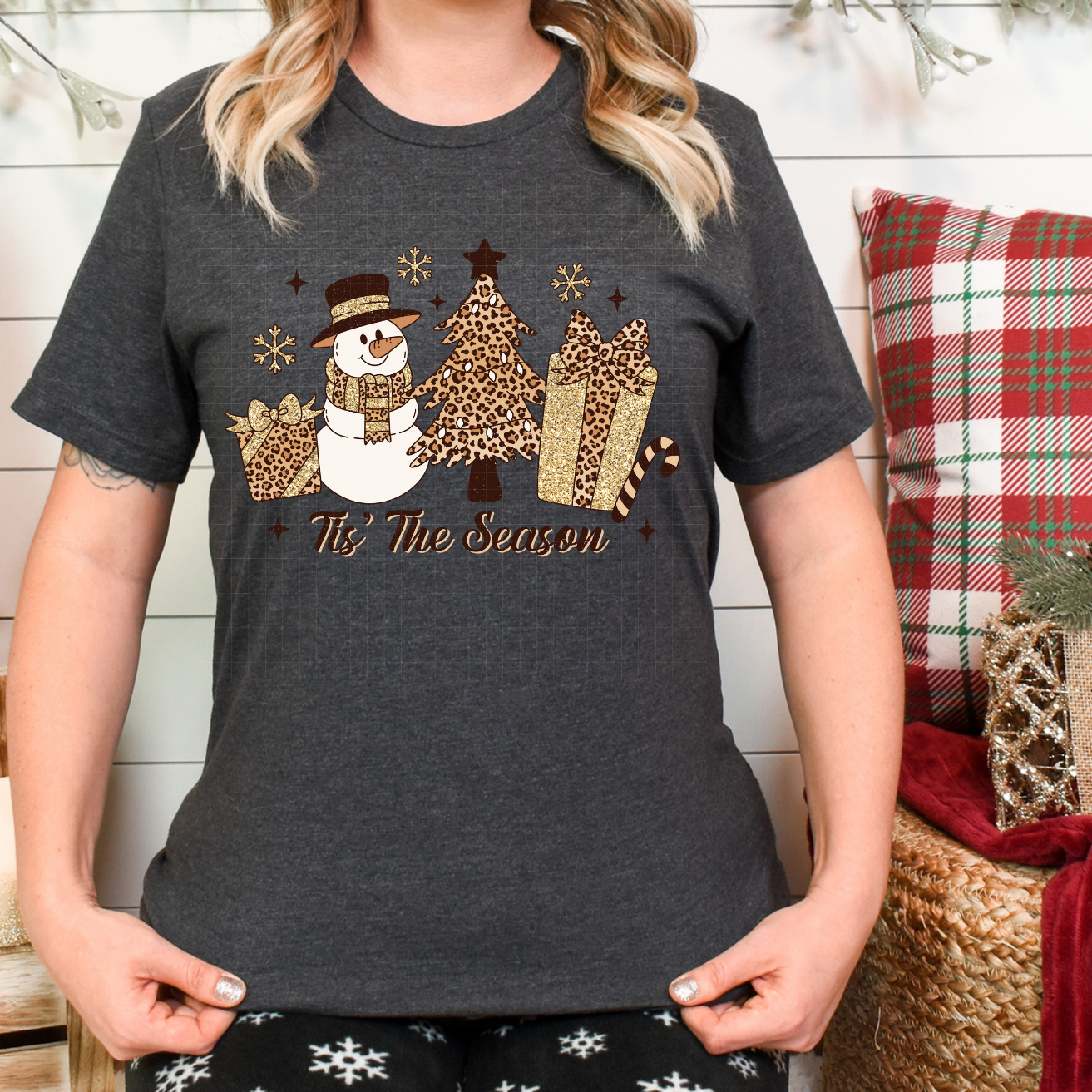 TIS THE SEASON LEOPARD - DTF TRANSFER