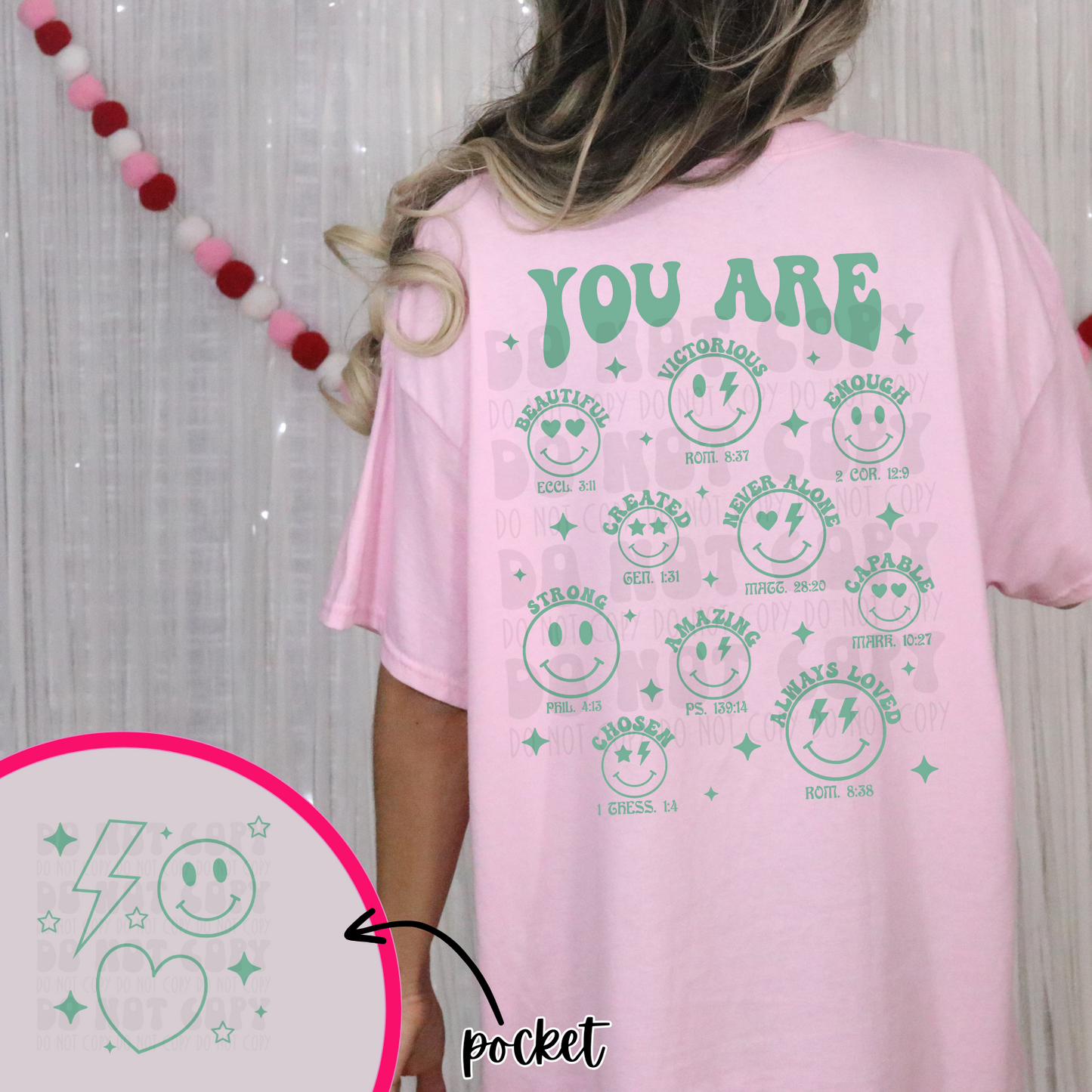 YOU ARE TEAL W/ POCKET - DTF TRANSFER