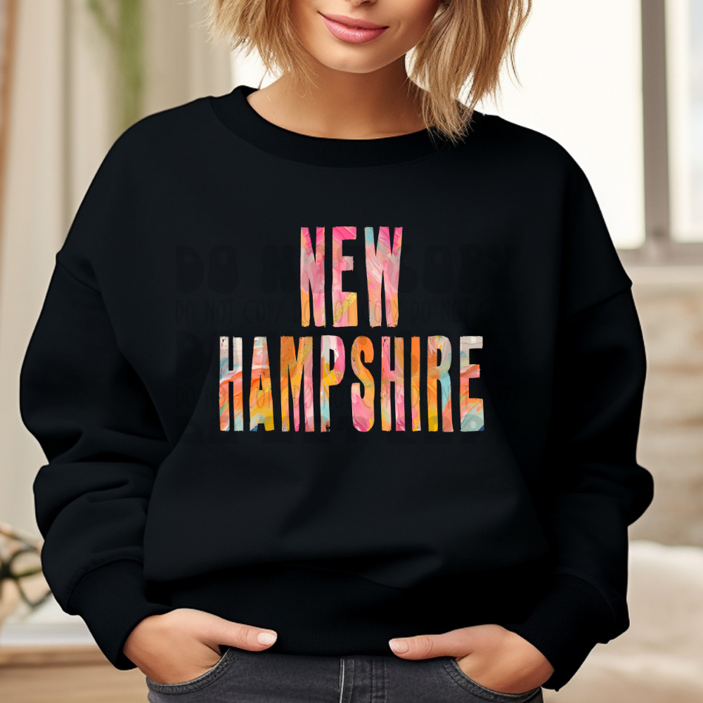 NEW HAMPSHIRE BRUSHSTROKES - DTF TRANSFER