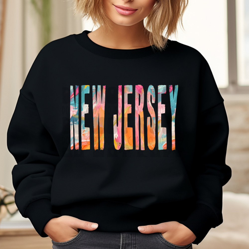 NEW JERSEY BRUSHSTROKES - DTF TRANSFER