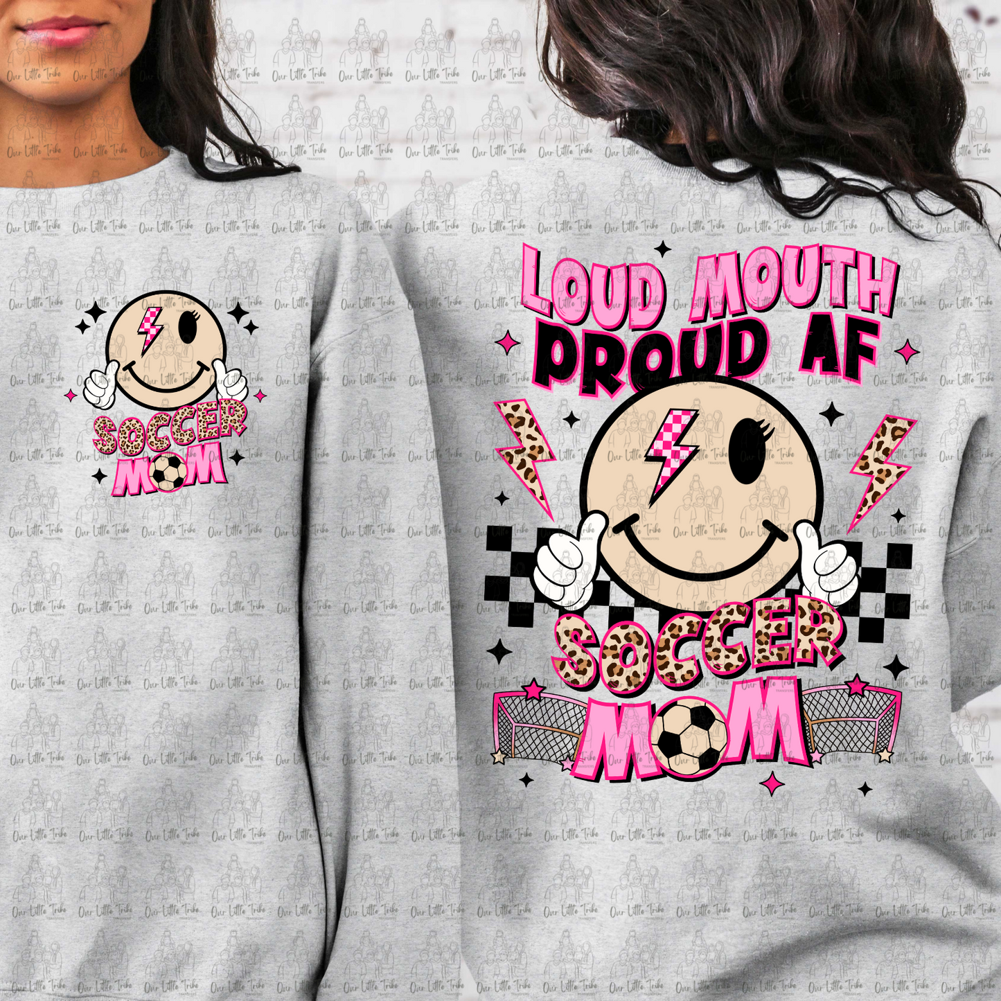 LOUD MOUTH PROUD AF SOCCER MAMA W/ POCKET - DTF TRANSFER