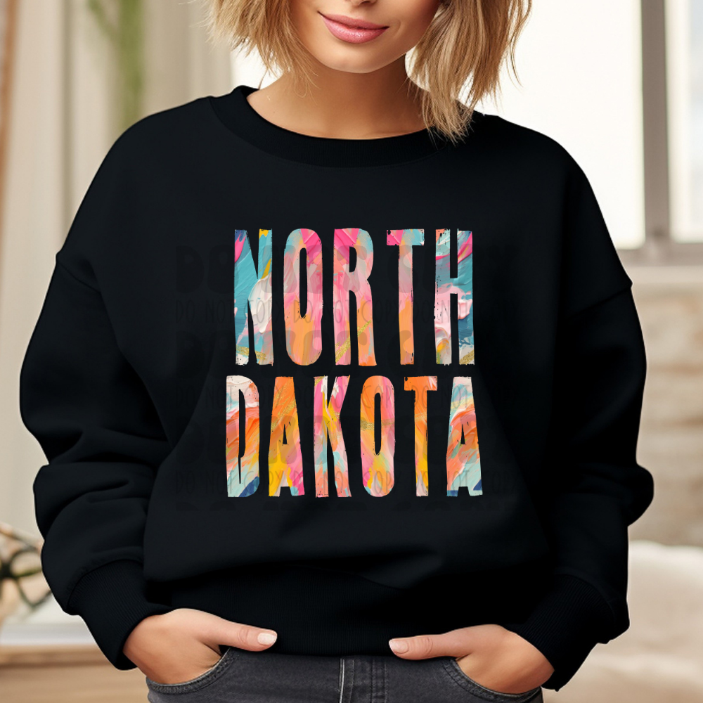 NORTH DAKOTA BRUSHSTROKES - DTF TRANSFER