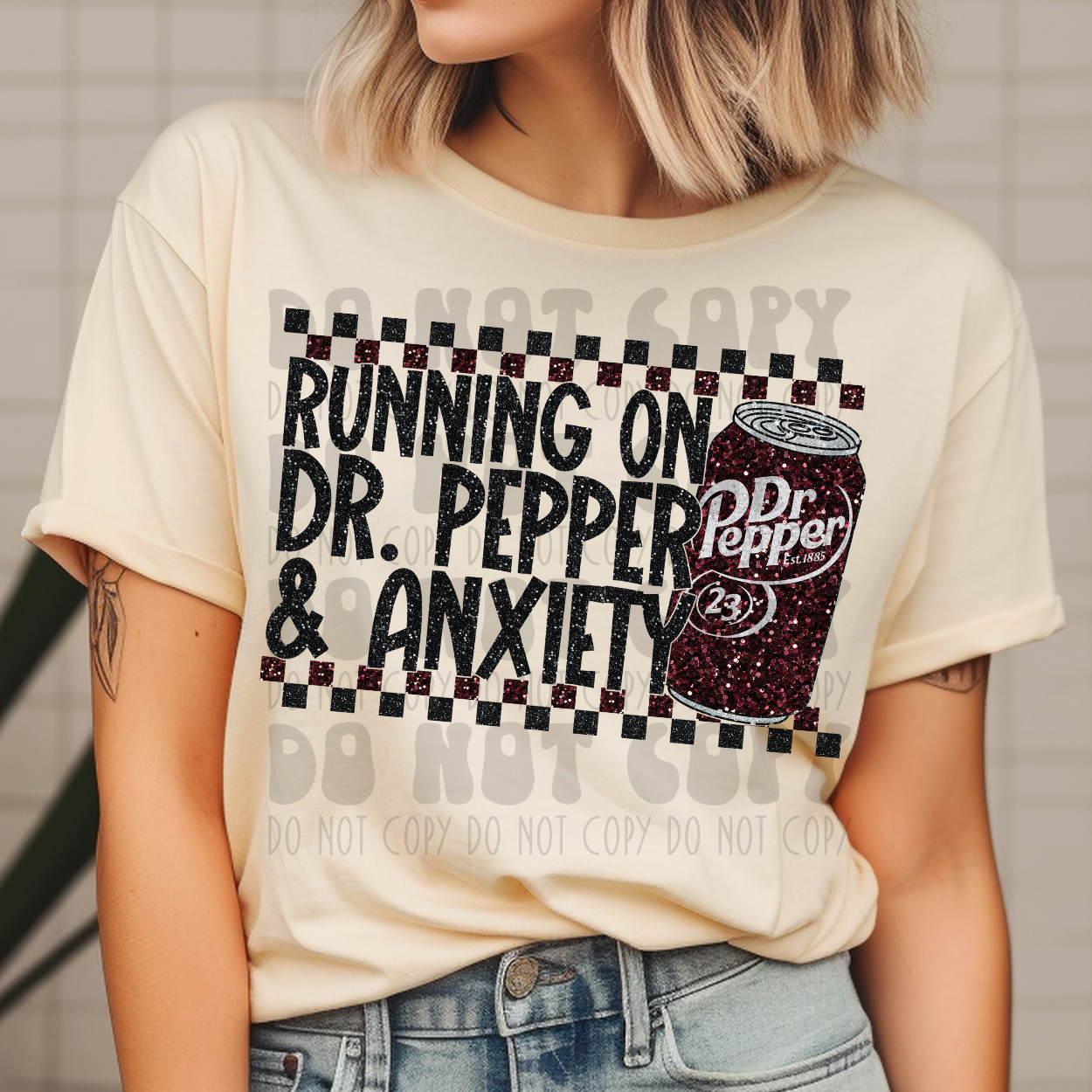 D PEPPER AND ANXIETY - FAUX SEQUINS - DTF TRANSFER