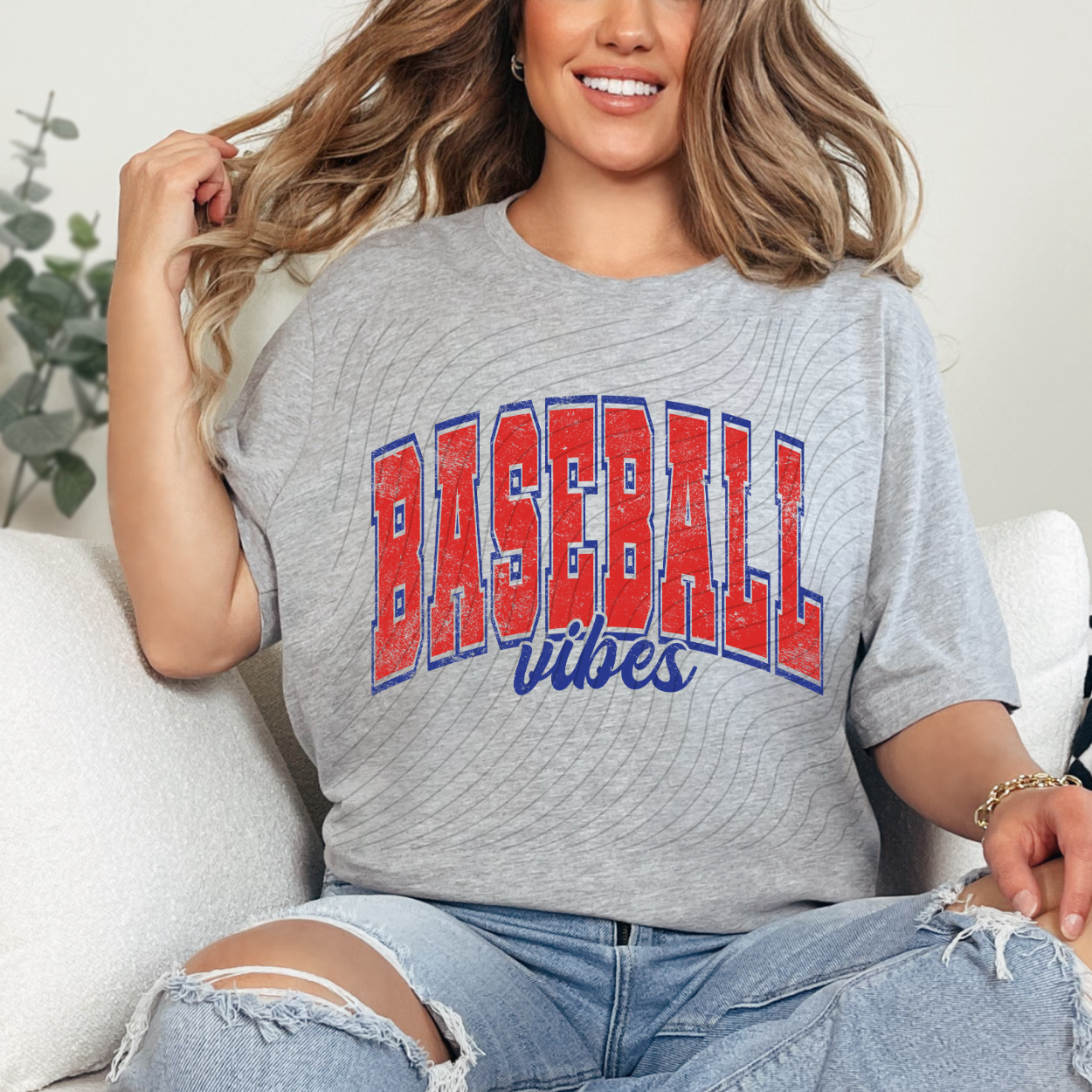 VARSITY BASEBALL VIBES DISTRESSED - DTF TRANSFER