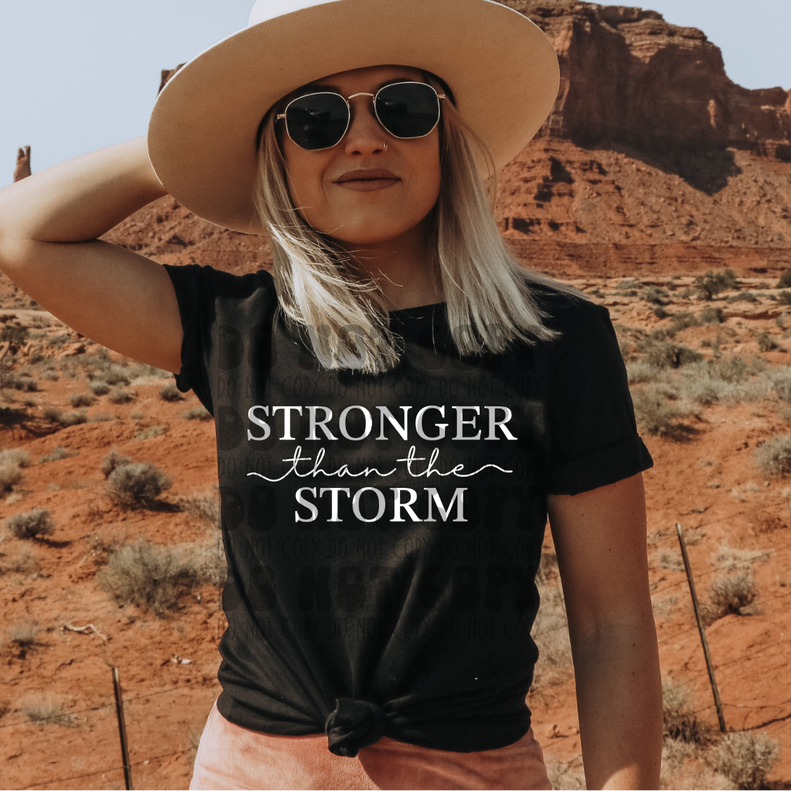 STRONGER THAN THE STORM - WHT - DTF TRANSFER