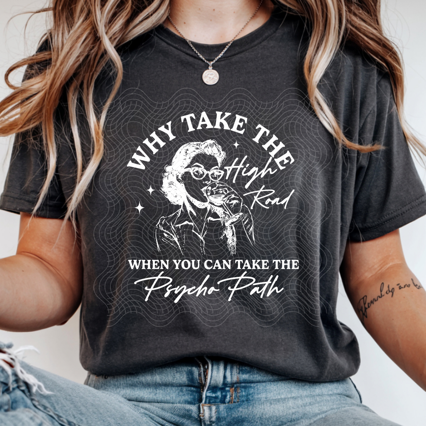 PSYCHO PATH WHITE - DTF TRANSFER