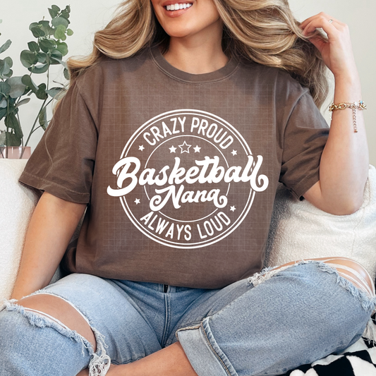 PROUD LOUD BASKETBALL NANA WHT - DTF TRANSFER