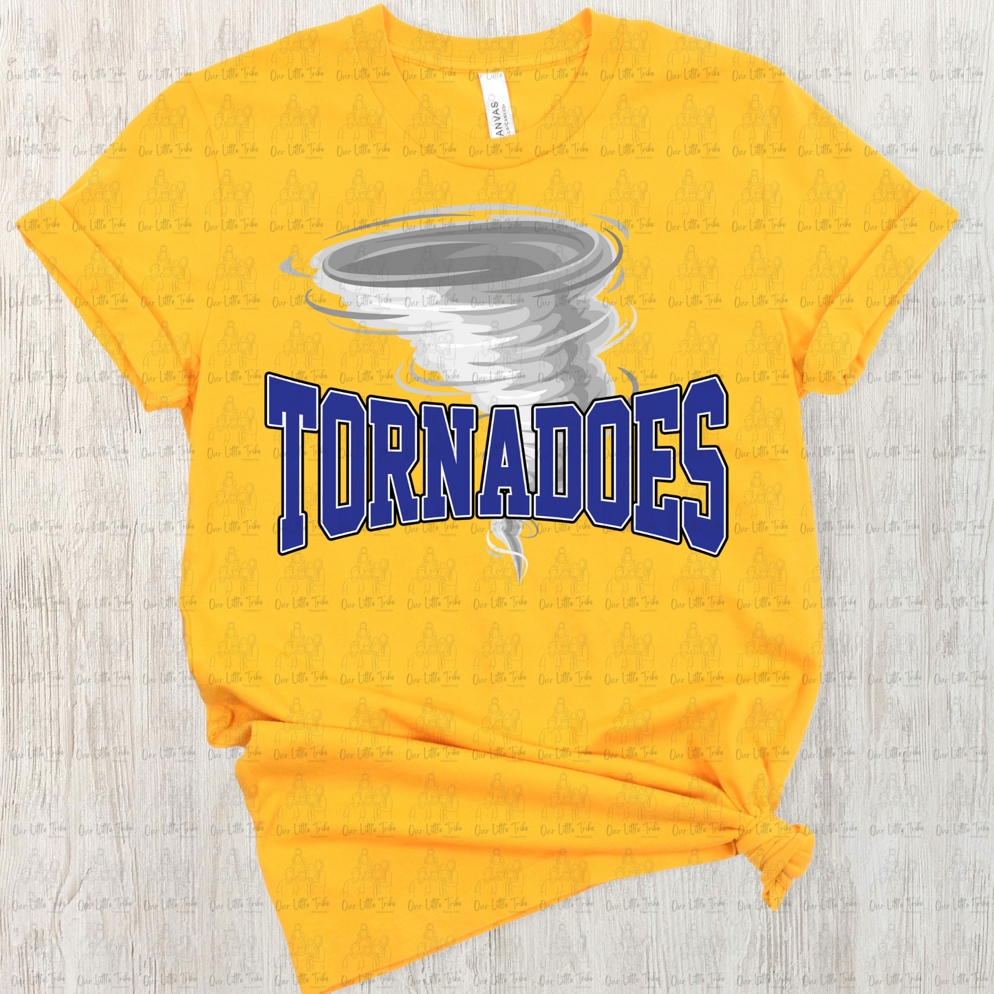 TORNADOES MASCOT BLUE/WHT OUTLINE - DTF TRANSFER
