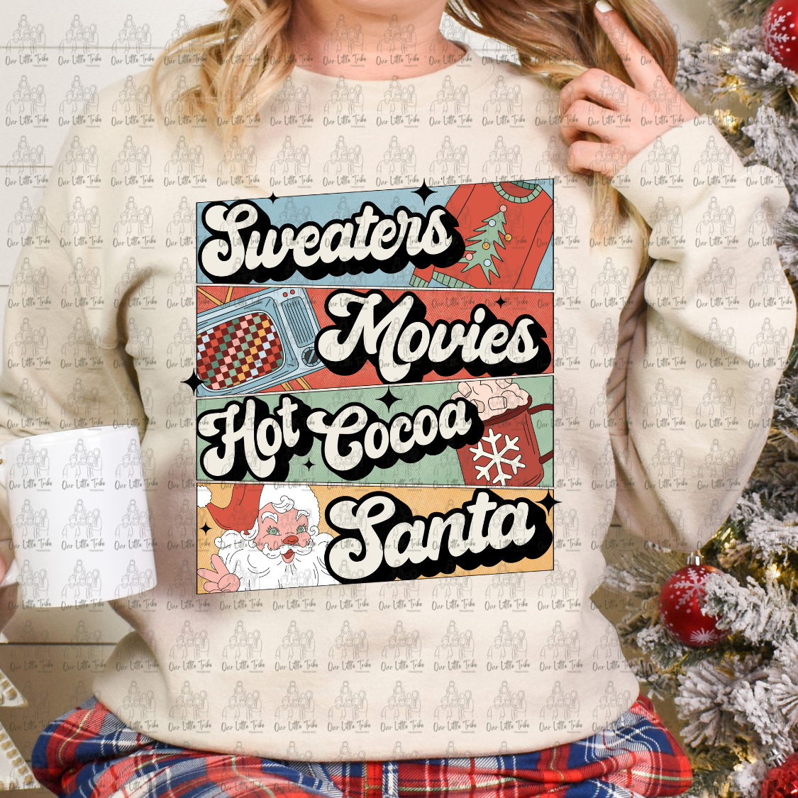 SWEATERS, MOVIES, HOT COCOA, SANTA - DTF TRANSFER
