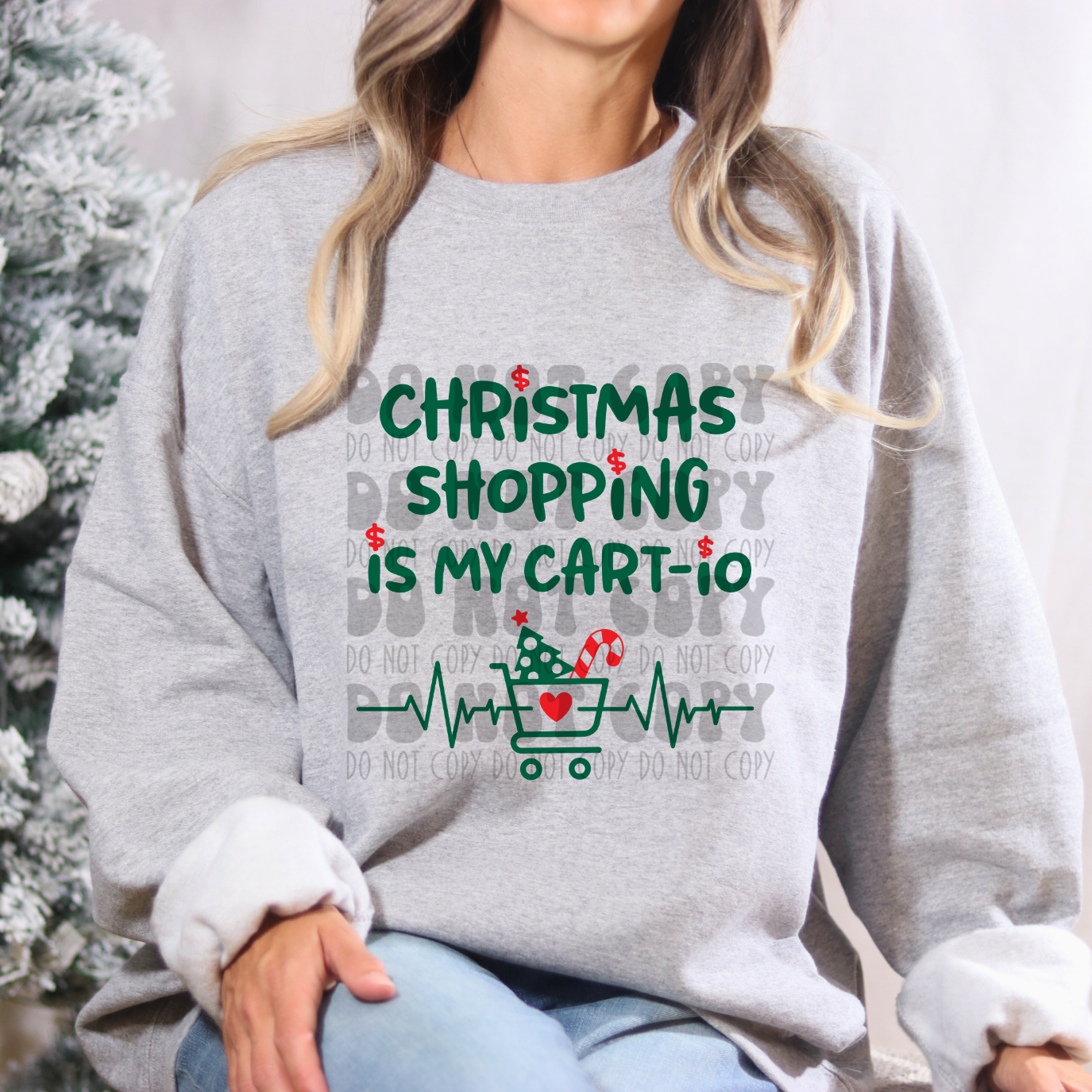 CHRISTMAS SHOPPING CART-IO - DTF TRANSFER