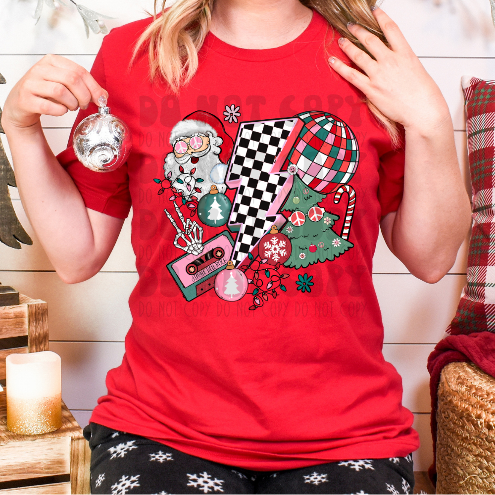 GROOVY SANTA COLLAGE - DTF TRANSFER