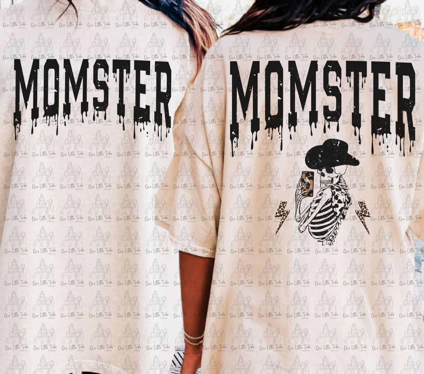 MOMSTER FRONT & BACK - GRUNGE EFFECT - DTF TRANSFER