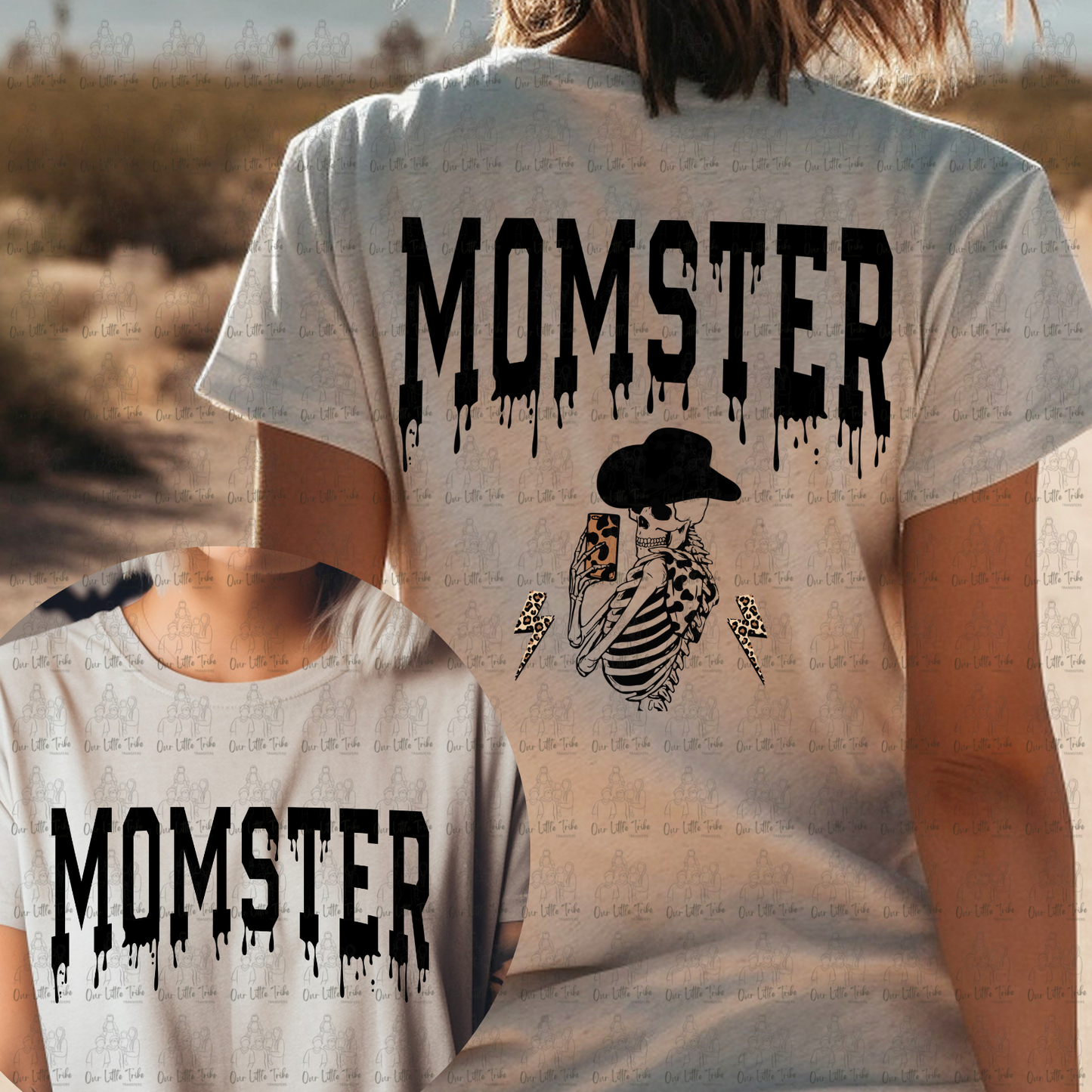 MOMSTER FRONT & BACK - NO GRUNGE - DTF TRANSFER