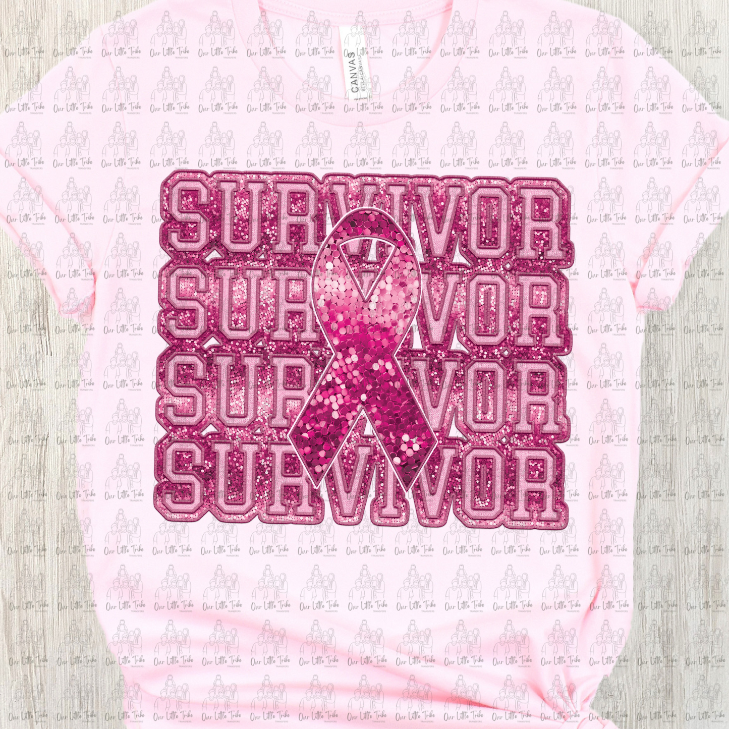 SURVIVOR - FAUX SEQUIN - DTF TRANSFER