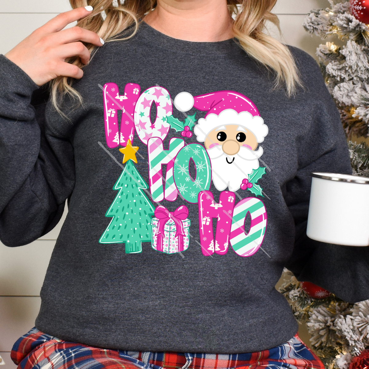 HOHOHO PINK SANTA - DTF TRANSFER