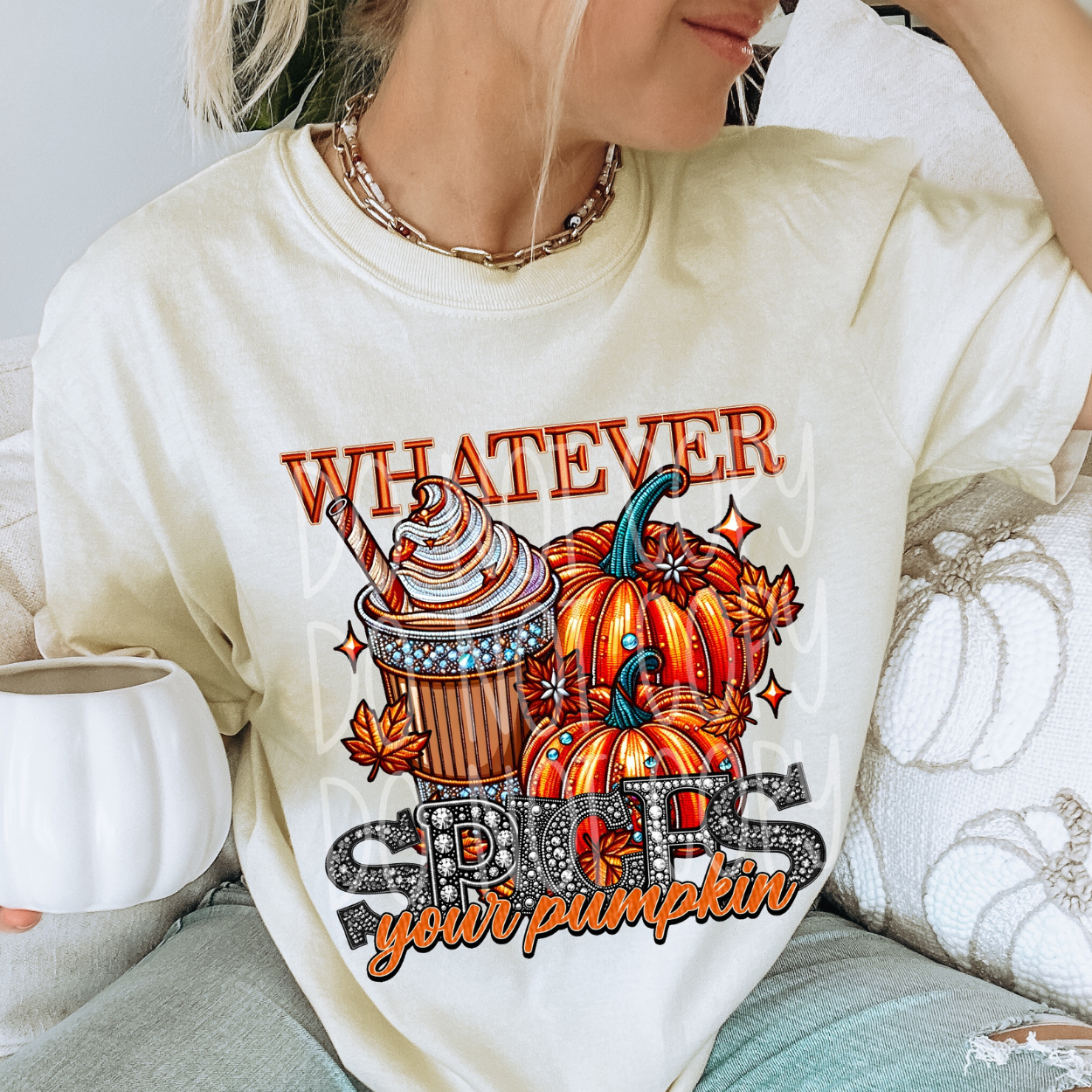 SPICES YOUR PUMPKIN RHINESTONES - DTF TRANSFER