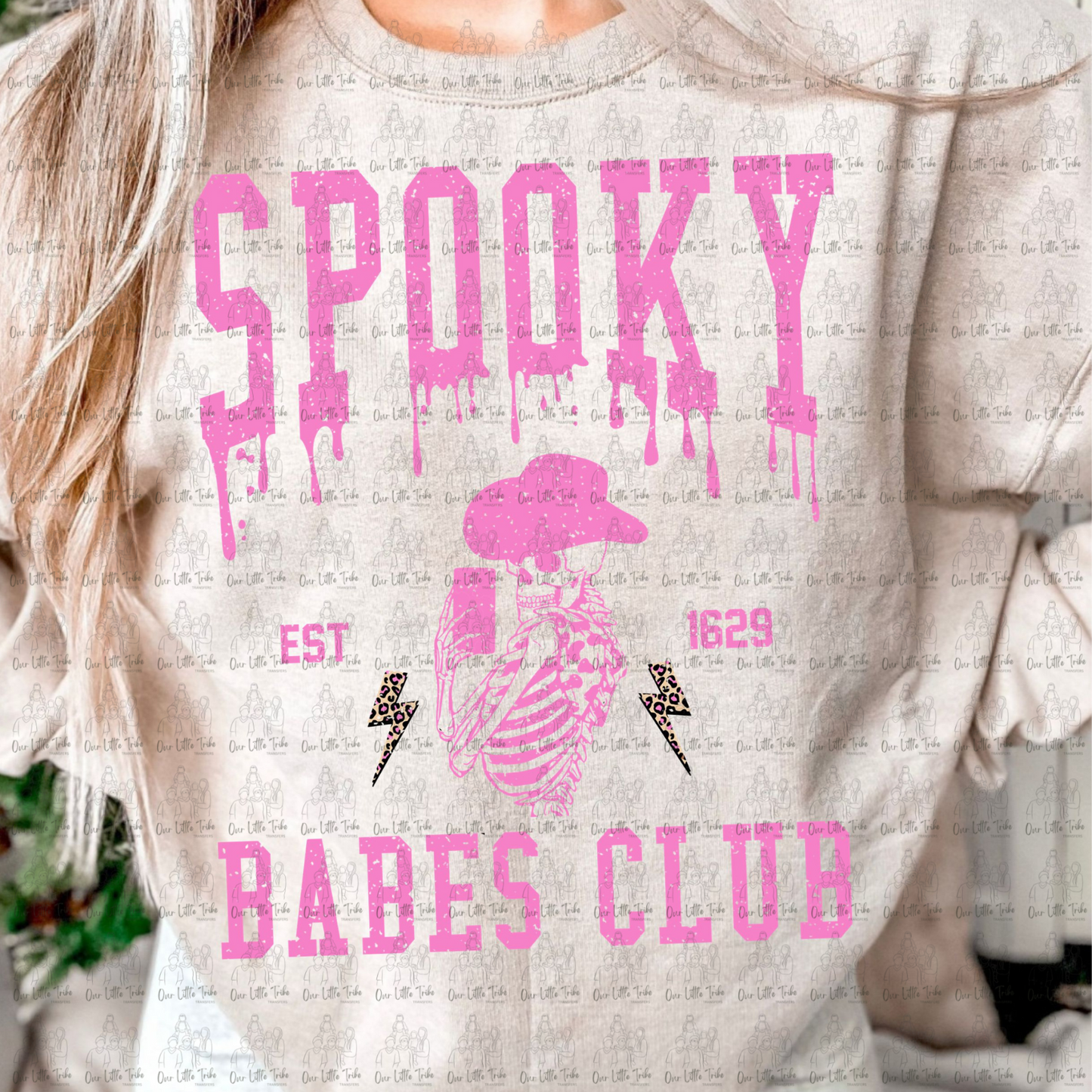 PINK SPOOKY BABES CLUB - GRUNGE EFFECT - DTF TRANSFER