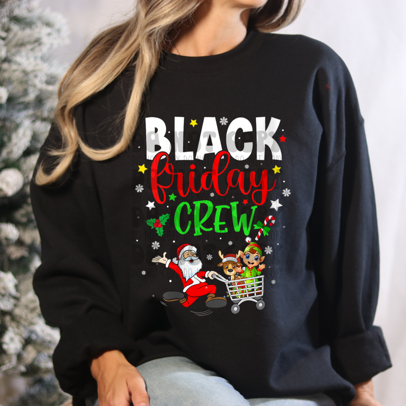 BLACK FRIDAY CREW SANTA CART - DTF TRANSFER