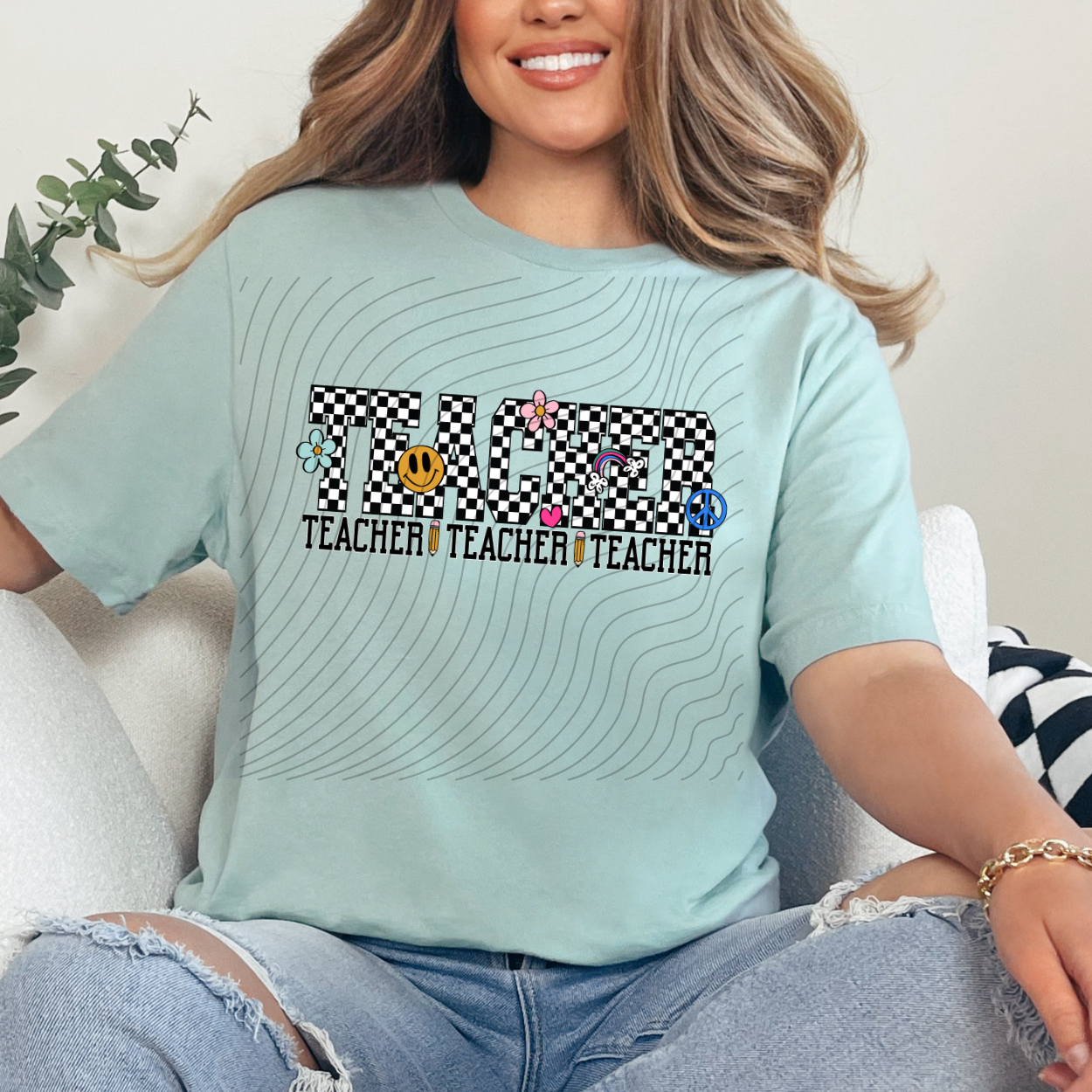 TEACHER CHECKERED - DTF TRANSFER