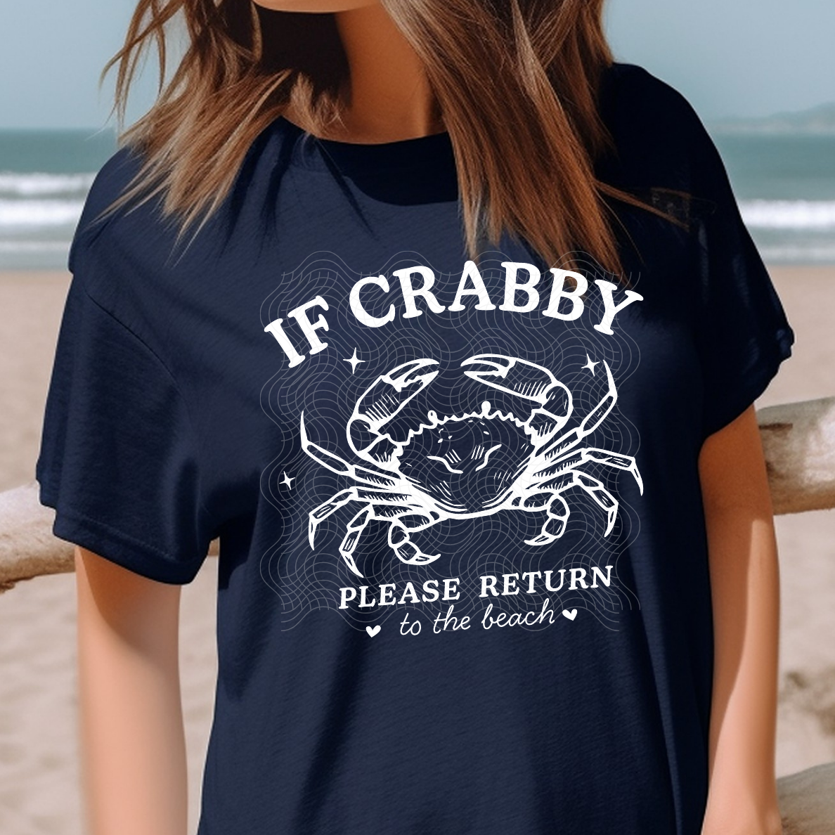 CRABBY WHT TXT - DTF TRANSFER