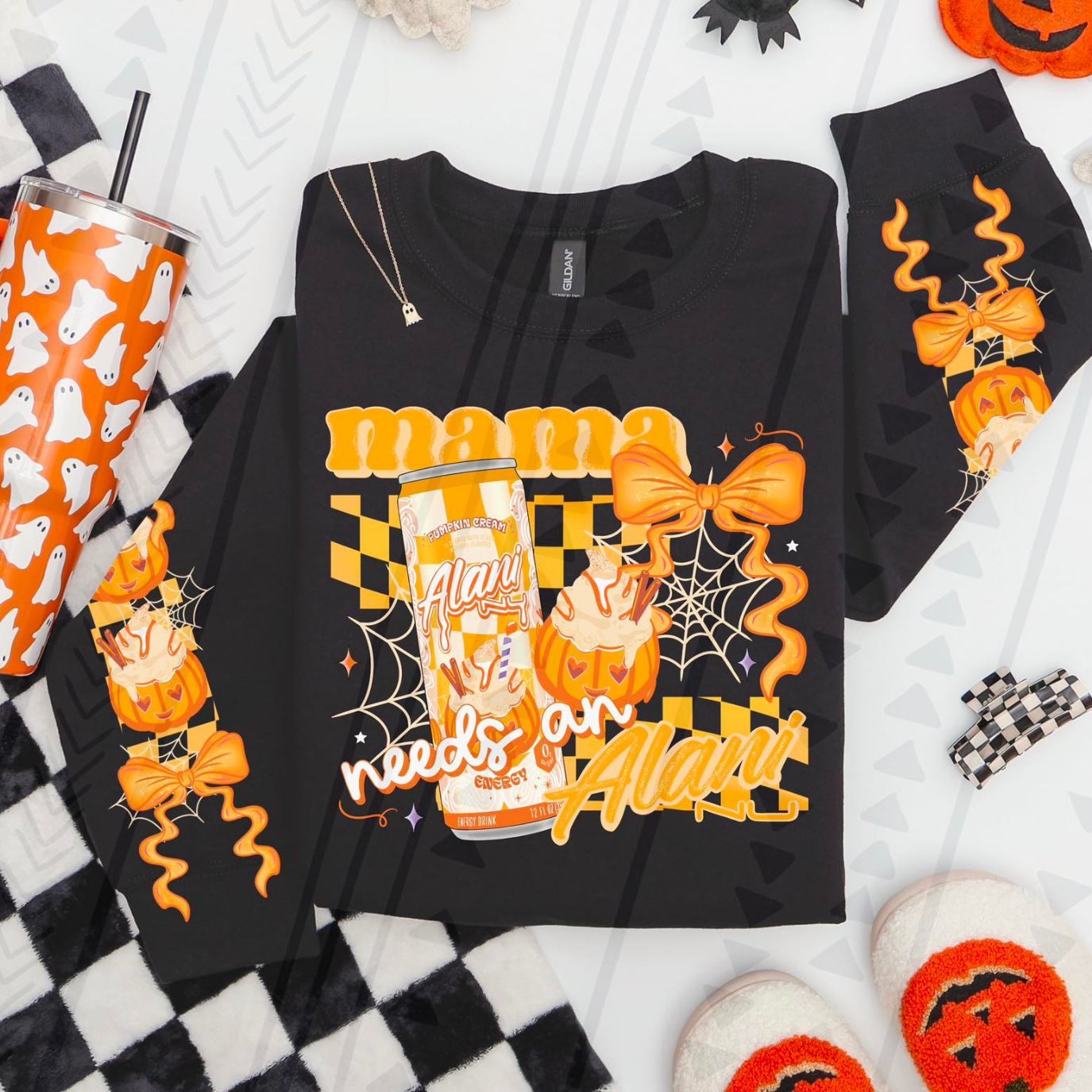 MAMA NEEDS ORANGE DRINK W/ SLEEVES - DTF TRANSFER