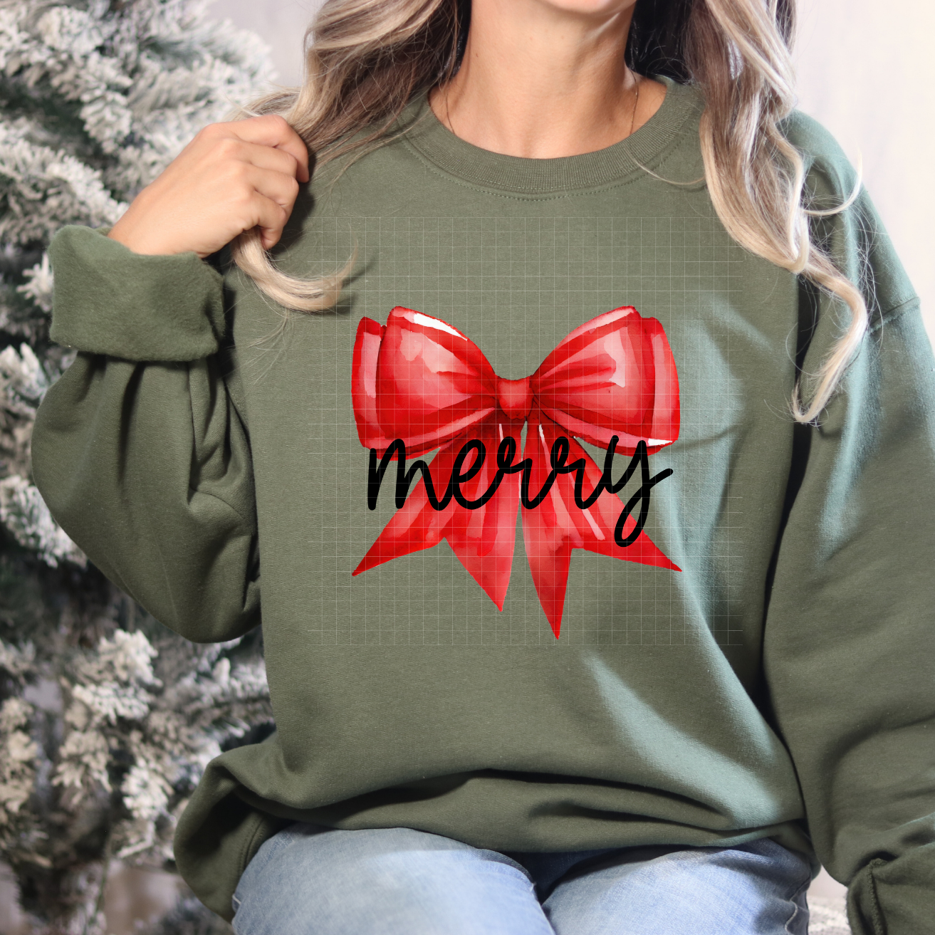 MERRY RED BOW - DTF TRANSFER