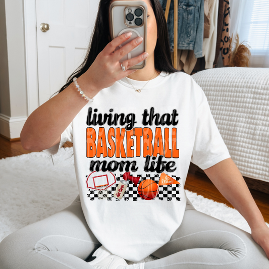 BASKETBALL MOM LIFE ORANGE - DTF TRANSFER