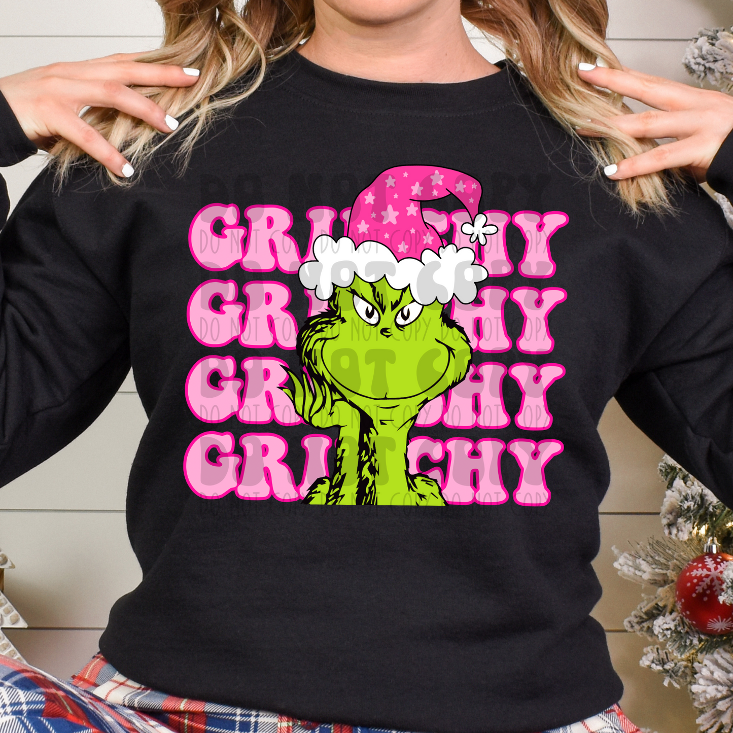 GRINCHY STACKED GREEN GUY - PINK - DTF TRANSFER