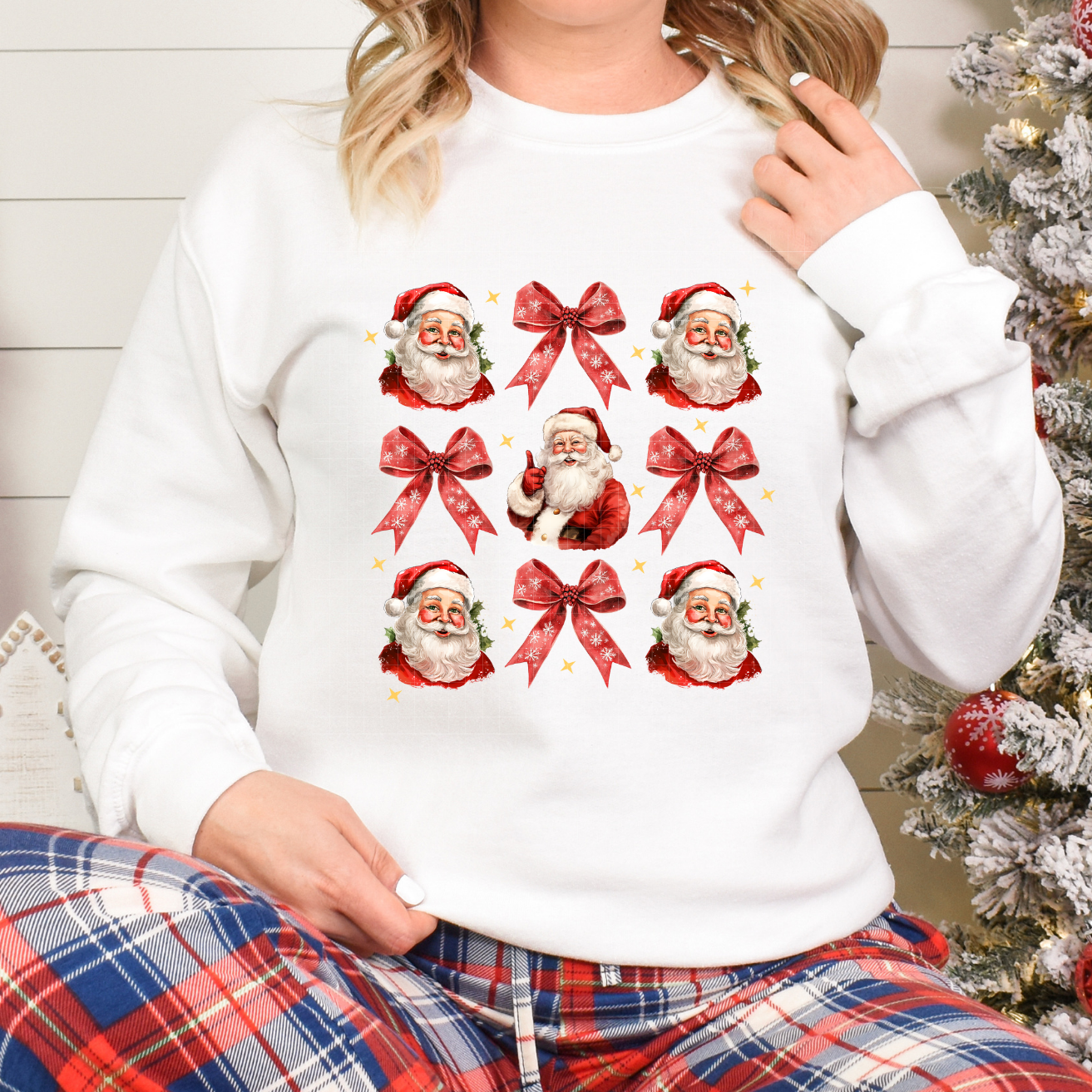 SANTA AND BOWS - DTF TRANSFER