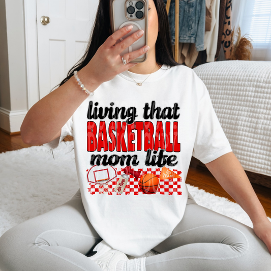 BASKETBALL MOM LIFE RED - DTF TRANSFER