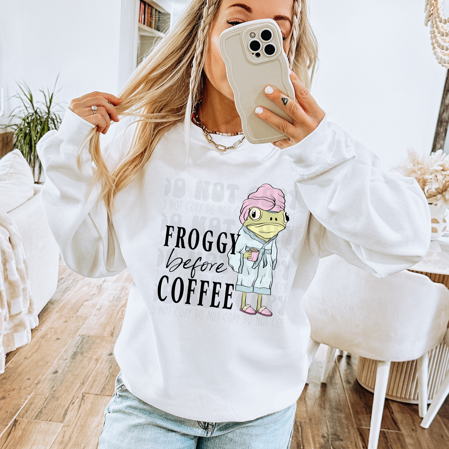 FROGGY BEFORE COFFEE - DTF TRANSFER
