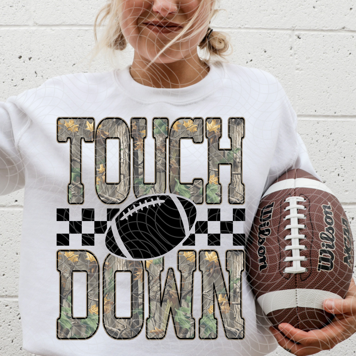 CAMO TOUCH DOWN BLACK - DTF TRANSFER