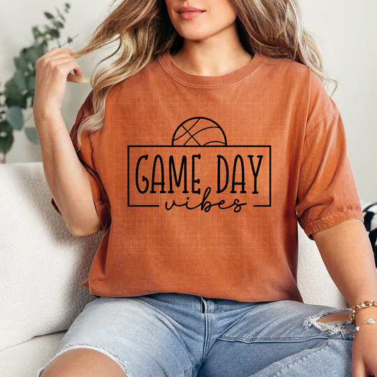GAME DAY VIBES SIMPLE BASKETBALL BLK - DTF TRANSFER