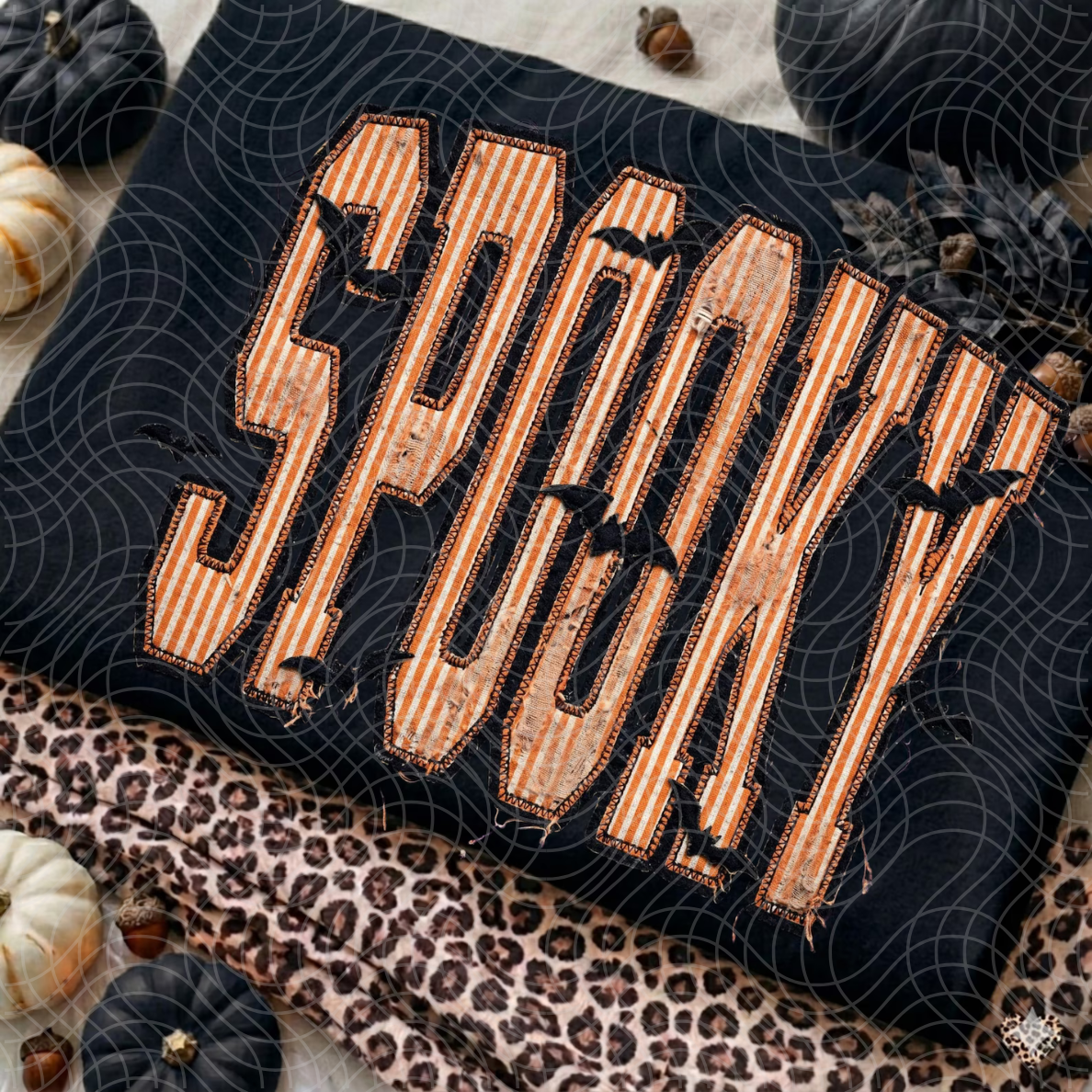 SPOOKY STRIPE FAUX FABRIC - DTF TRANSFER